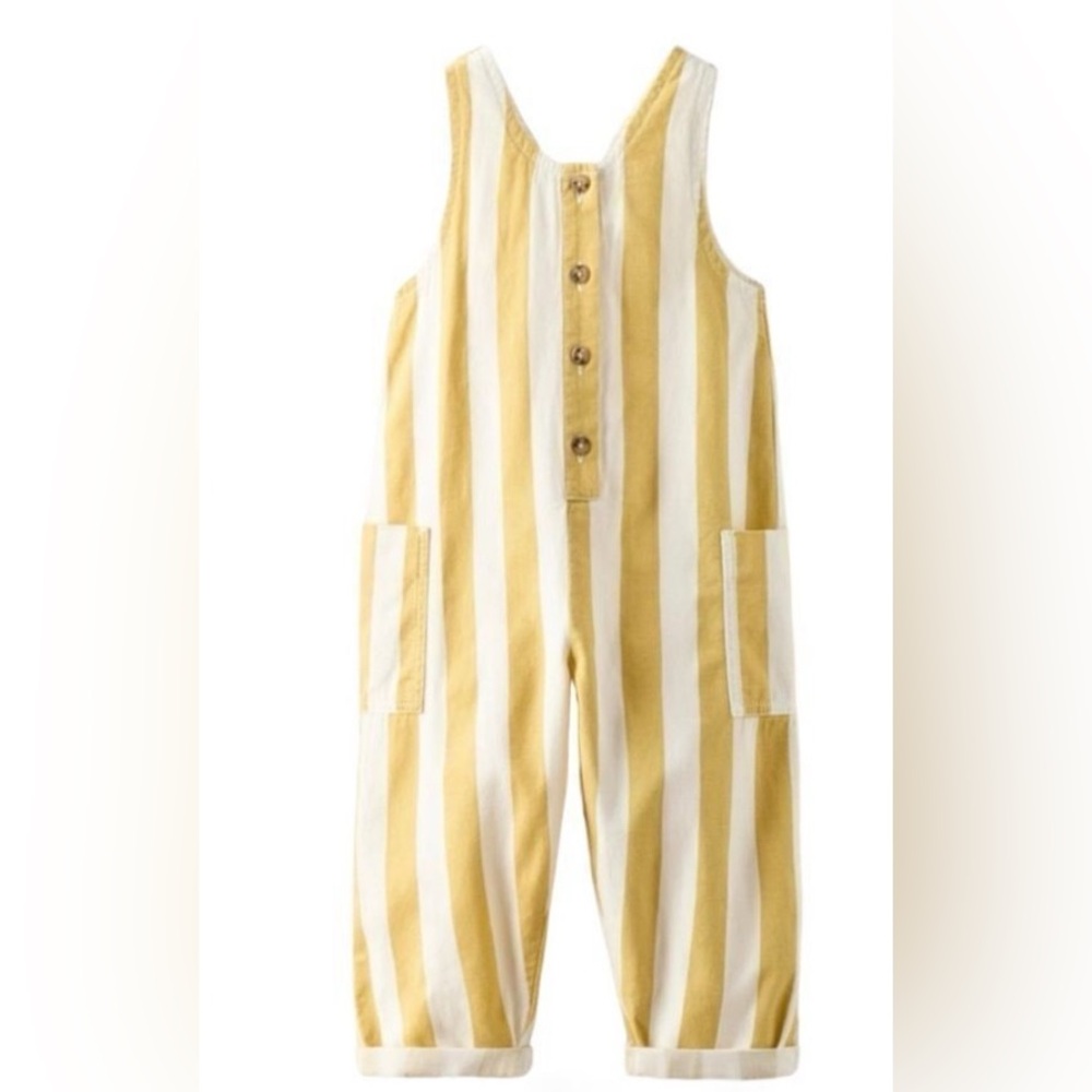 Zara Kids Yellow and White Striped Romper. Mint condition.